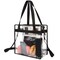 Clear bags Stadium Approved Clear Tote Bag with Zipper Closure Crossbody Messenger Shoulder Bag with Adjustable Strap(12 Inch X 12 Inch X 6 Inch,Black)